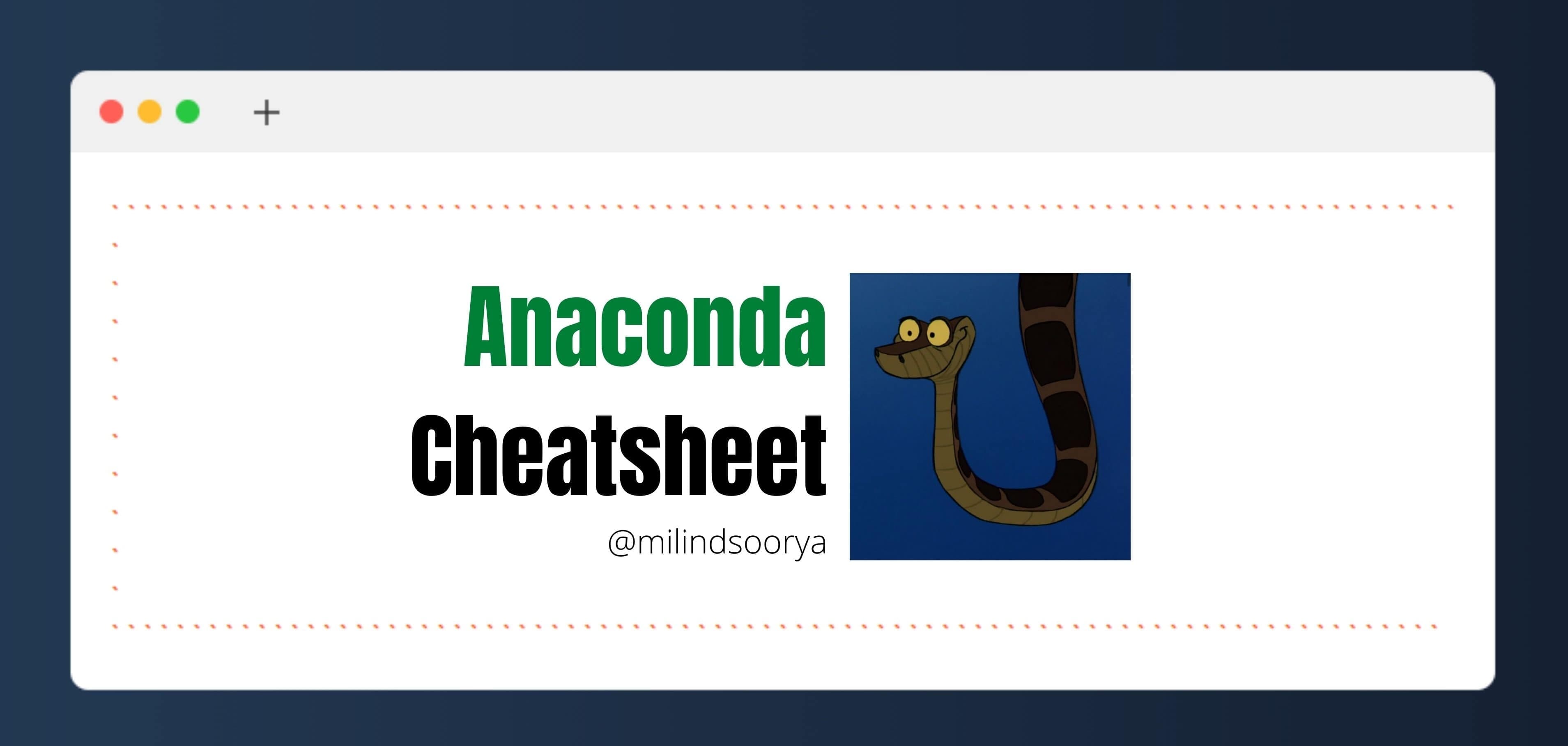 The complete Anaconda cheatsheet banner